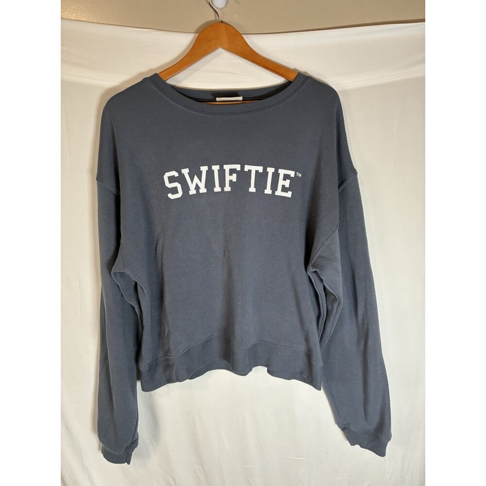 Official Taylor Swift "Swiftie" Grey Blue Crewneck Sweatshirt Junior